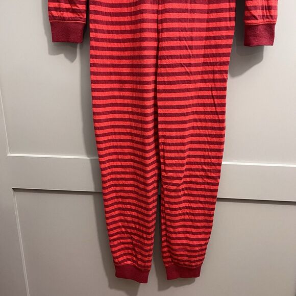 Marine Layer Pajama Women Small Red Striped One Piece Jumpsuit Henley Holiday - Picture 8 of 16